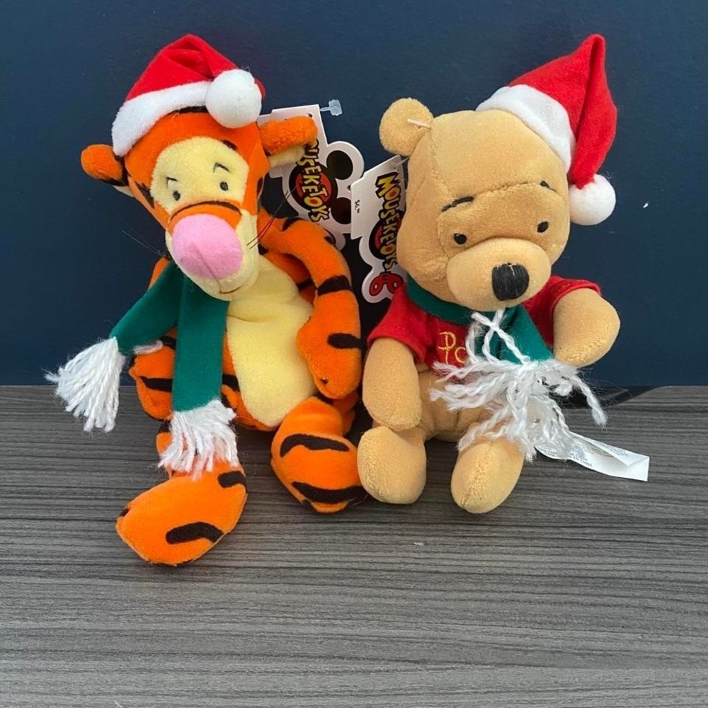 Vintage Disney Mouseketoys‎ Christmas Plush Duo – Winnie the Pooh & Tigger NWT